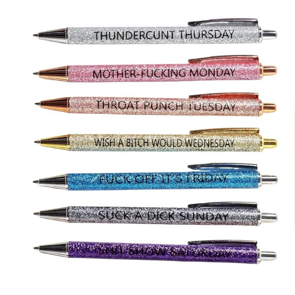 Funny days of the week glitter pens - Choice - Picture 1 of 2